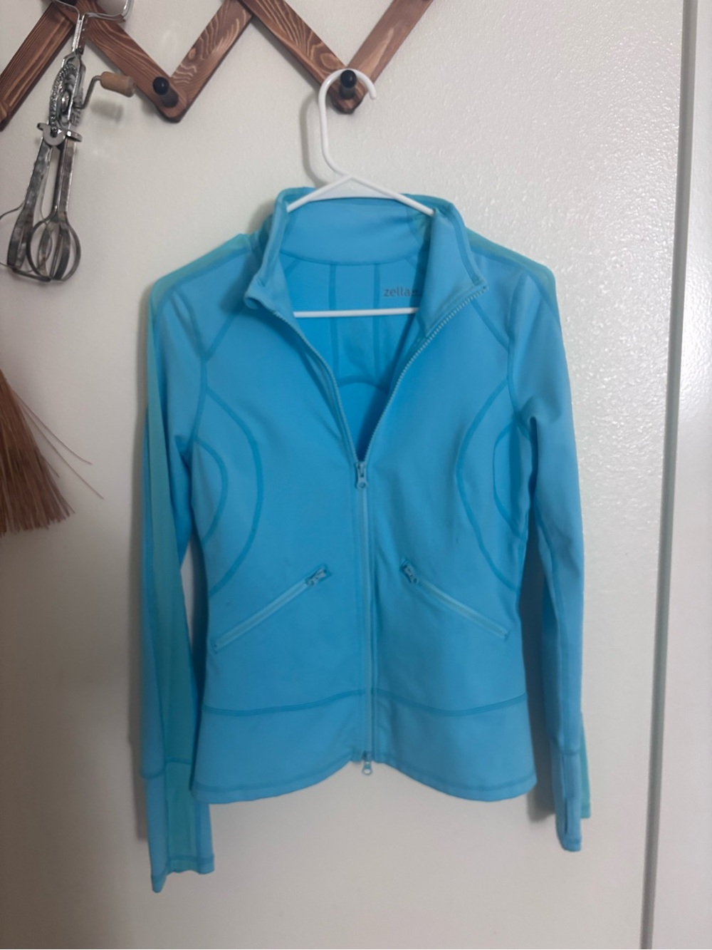 Zella Aqua Blue Full-Zip Active Jacket